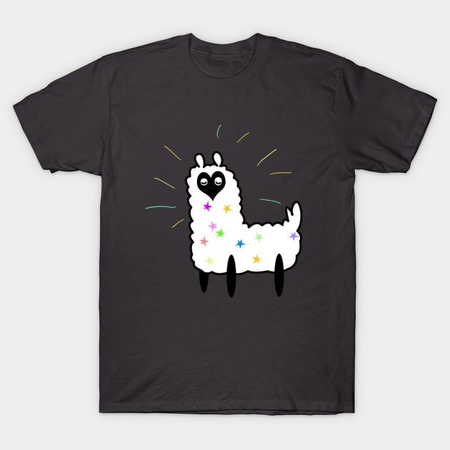 Sparkly Llama T-Shirt by SarahStrangeArt